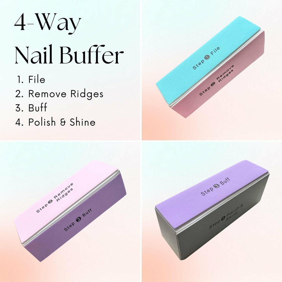 Essential 4-Way Nail Buffer - Press On Nails Short Almond Natural Looking Fake Nails Frst Class Beauty