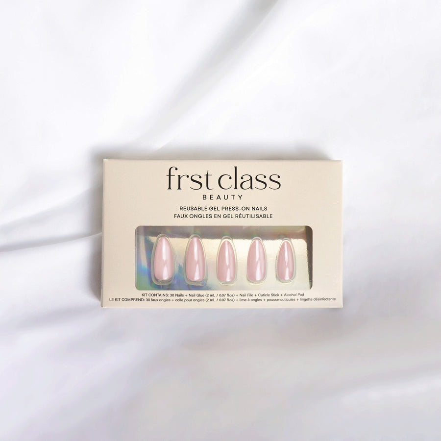Starter Pack - Press On Nails Short Almond Natural Looking Fake Nails Frst Class Beauty