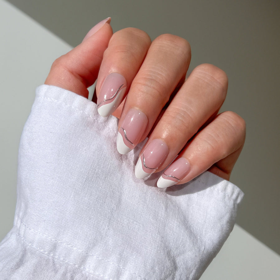 short press on nails almond y2k nails for wedding bridal nails