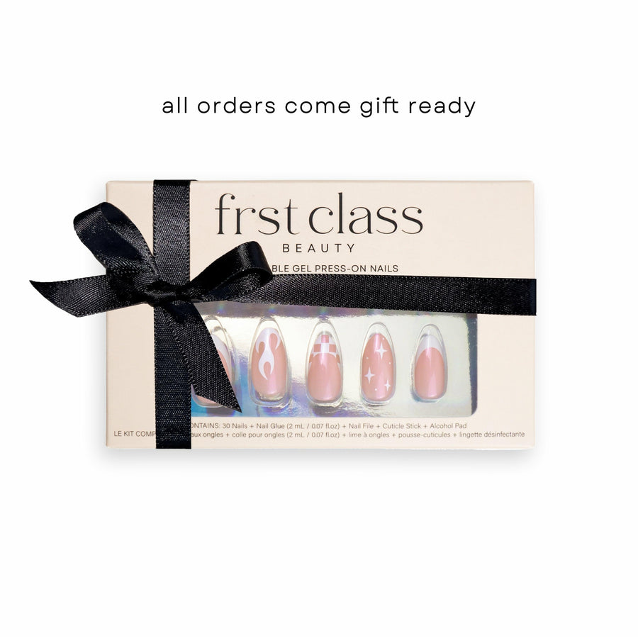 Play with Fire Nails - Press On Nails Short Almond Natural Looking Fake Nails Frst Class Beauty