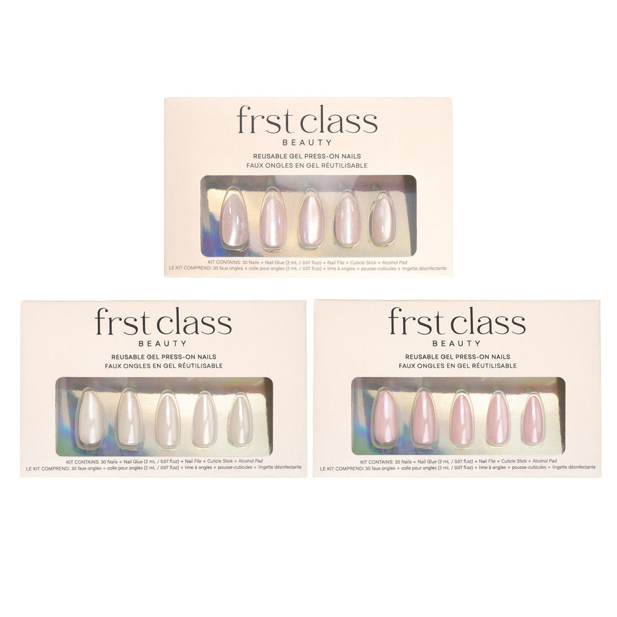 Bestsellers Set - Press On Nails Short Almond Natural Looking Fake Nails Frst Class Beauty