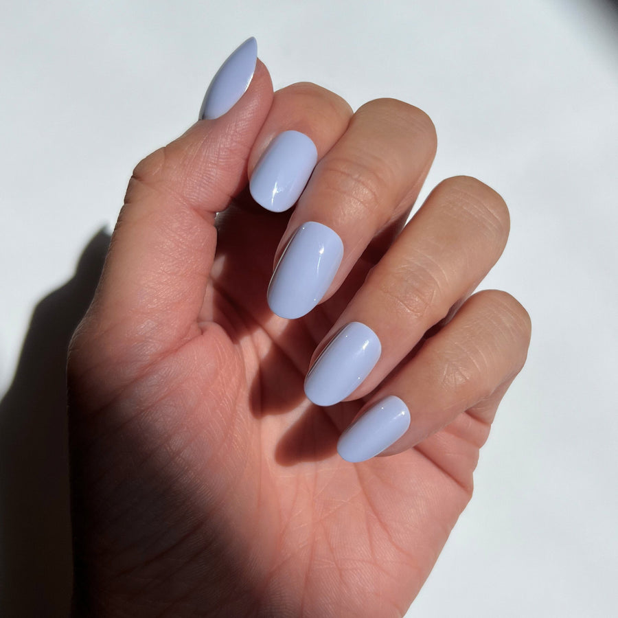 short round press on nails lavender lilac