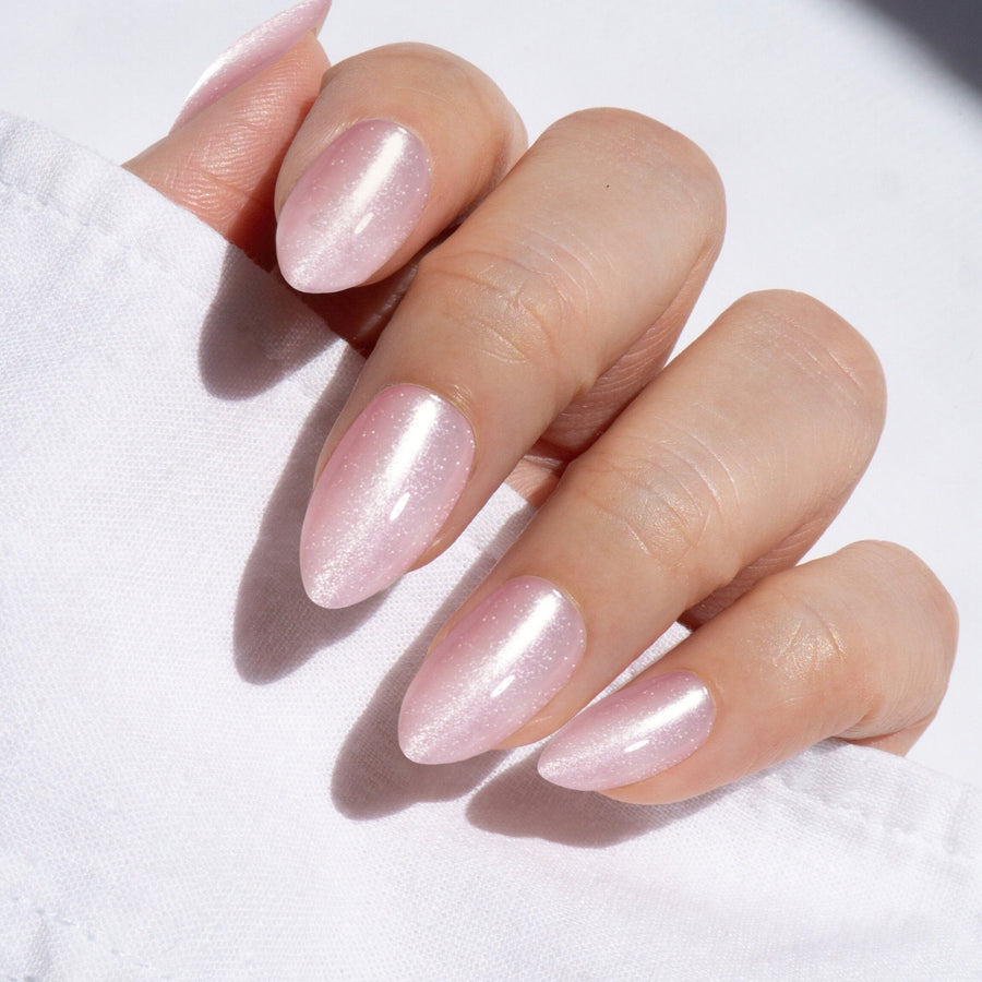 short almond press on nails fake nails for wedding nails wedding guest nails velvet pink