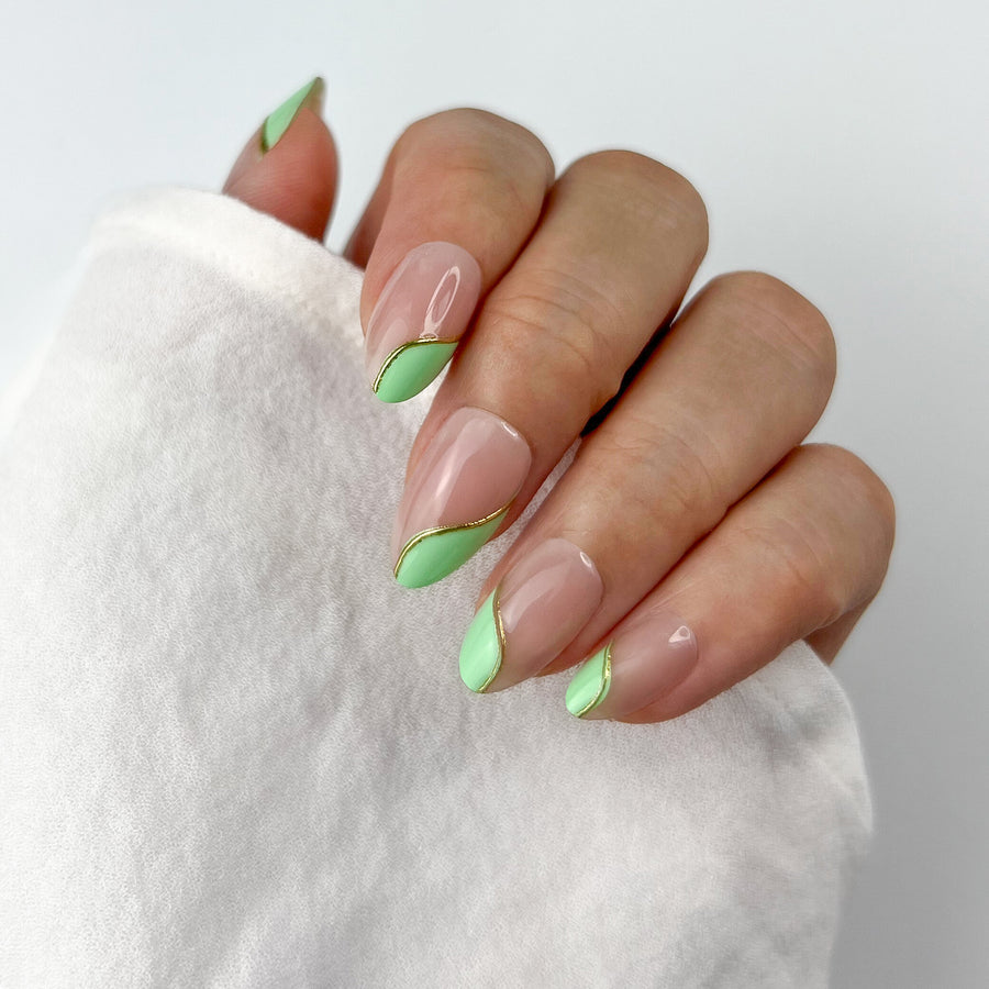 brat summer brat nails green nails press on nails stick on nails