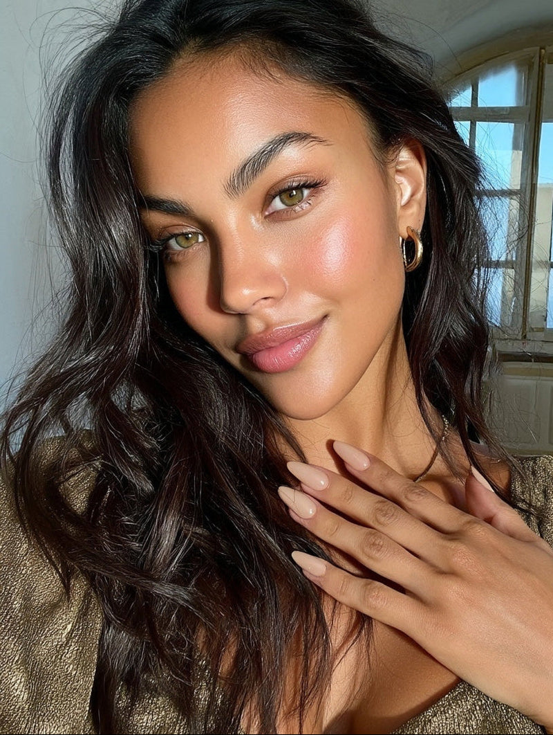 Vanilla chrome press on nails