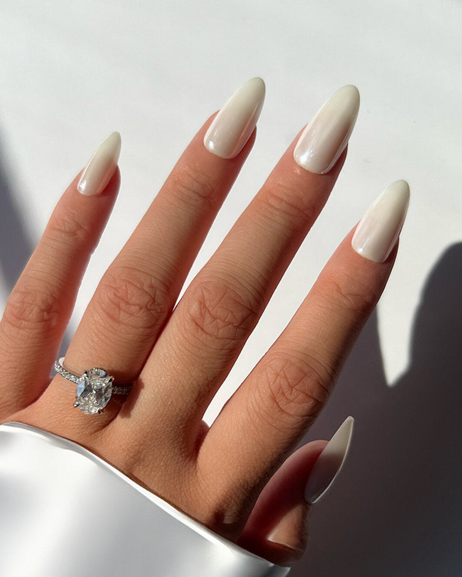 Wedding nails for bridal nails pearl chrome press on nails almond