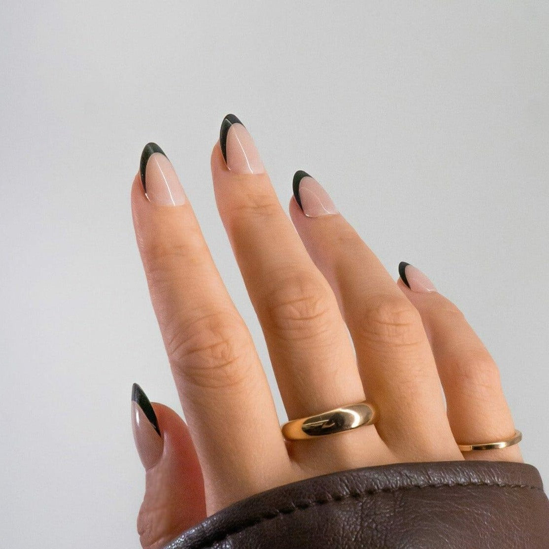 Little Black Dress Black French Tip Press-On Nails – Frst Class Beauty